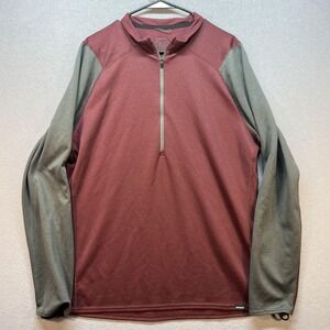Patagonia Capilene 3 Pullover Mens XL Red 1/4 Zip Long Sleeve Hiking Shirt